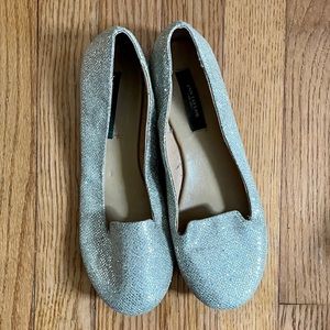 Ann Taylor Silver Glitter Hadley Loafer
